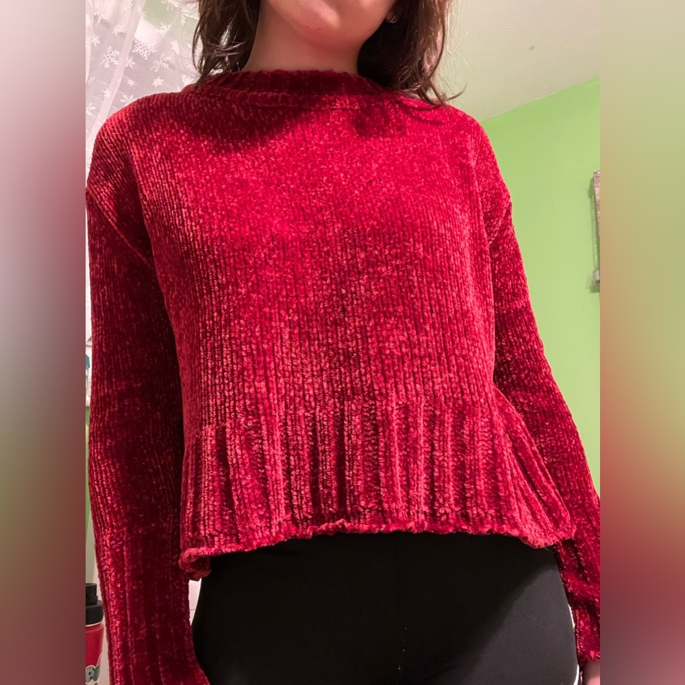 Chelsea & Violet XS red chenille sweater